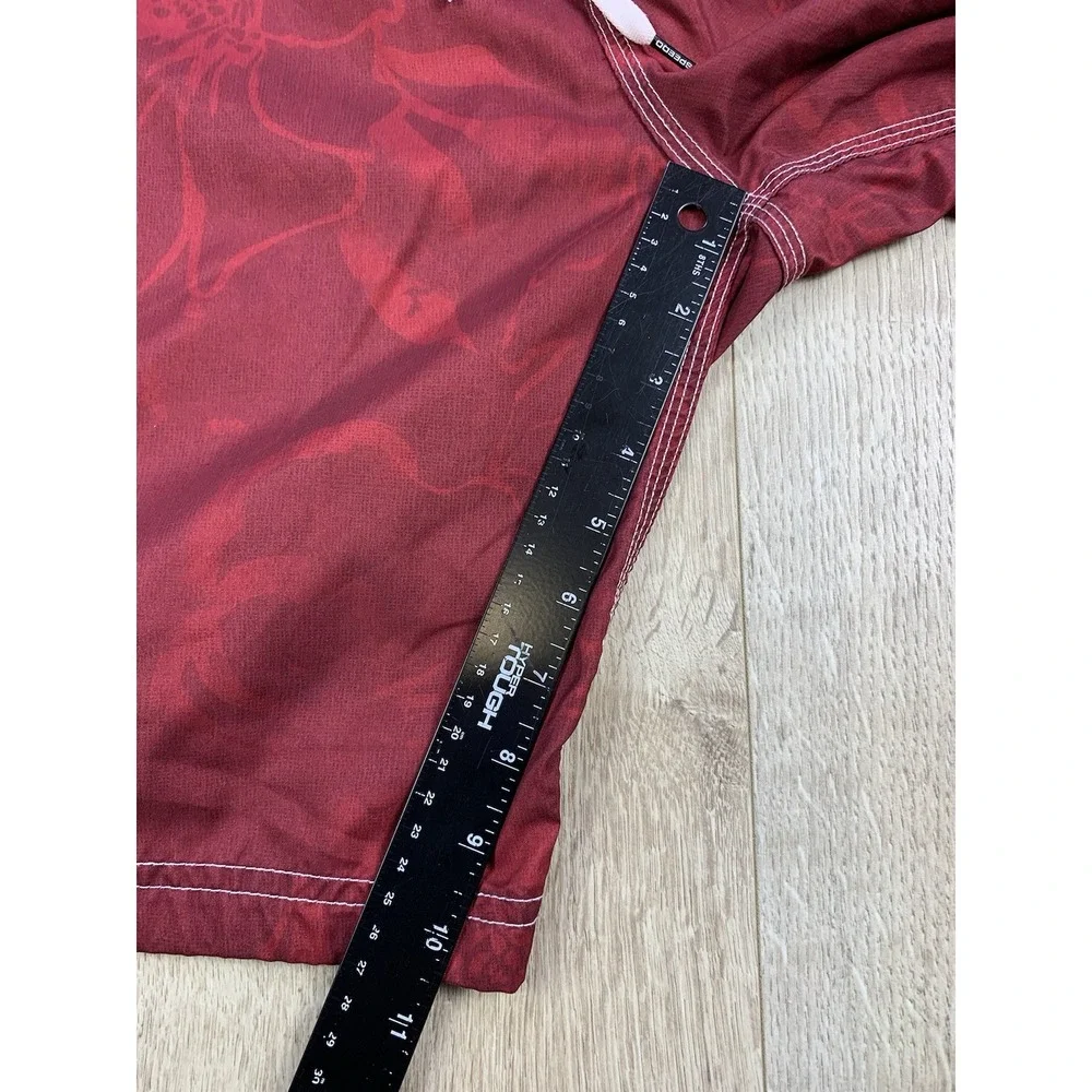 Speedo Men Sz Large Floral Red Swimsuit MESH REMOVED Swim Trunks Swimming Shorts